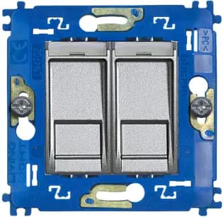 Розетка компьютерная RJ45 Livinglight двойная, кат. 6 (алюминий)