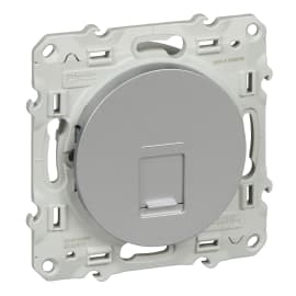 Розетки компьютерные (RJ-45) одиночные Schneider Odace (Алюминий)