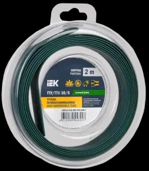 Трубка термоусадочная ТТУ нг-LS 10/5 зеленая (2м/упак) IEK