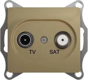 Розетка TV/SAT проходная Glossa (титан)