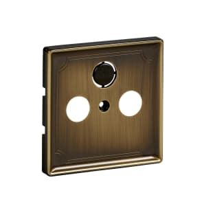 Лицевая панель для двойной телевизионной розетки System Design (античная латунь)
