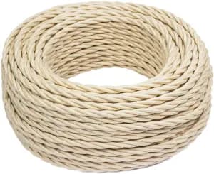 Ретро-провод Bironi 3 x 2.5 мм<sup>2</sup> (песочное золото) 50 м
