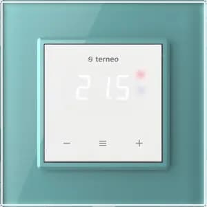 Терморегулятор Terneo S для рамки LIVOLO с сенсорным управлением, внешний датчик температуры, белый (механизм) / Рамка Livolo, 1 пост (Зелёный)