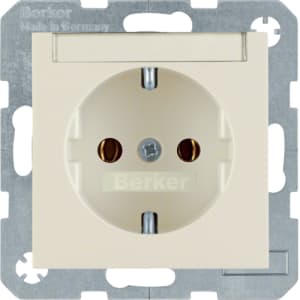Штепсельная розетка SCHUKO с полем для надписей цвет: белый, с блеском Berker S.1