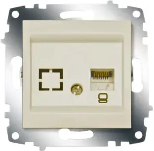 Розетка компьютерная RJ-45 ABB Cosmo (Титаниум)