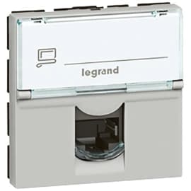 Розетки компьютерные (RJ-45) одинарные Legrand Mosaic (Алюминий)
