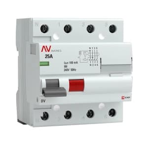Устройство защитного отключения (УЗО/ВДТ) EKF Averes DV - 4P - 25A - A - 100mA