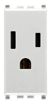Розетка SICURY 2P+T 15A USA+SASO ,серебро матовое