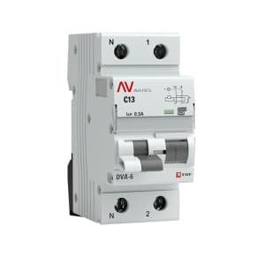 Дифференциальный автомат (АВДТ) EKF Averes DVA-6 - 1P+N - 13A - A - 300mA - тип Тип C - 6kA
