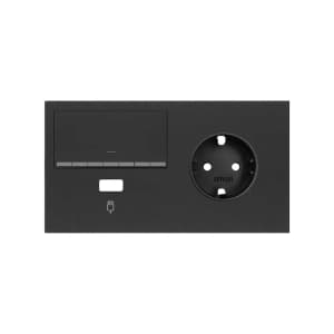 Кит 2 поста, мех-мы. 1 розетка Schuko + 1 з/у USB SC 2.1A + 1 светорегулятор (отсечка фазы, 2/3 провода) + суппорт S100 (Черный матовый)