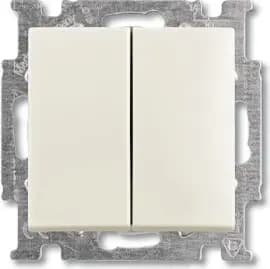 Выключатели двухклавишные ABB Basic 55 (Шале-Белый)