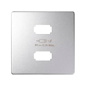Накладка для зарядного устройства 2xUSB цвета холодный алюминий S82 Detail