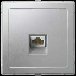 Розетка информационная RJ45 категория 5e AtlasDesign с адаптером (Алюминий)