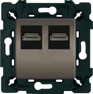Розетка HDMI двойная (Графит, черный)