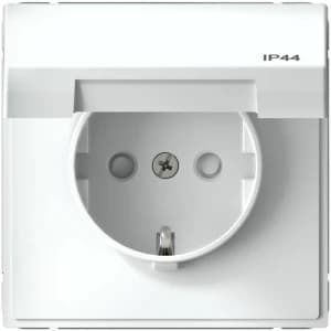 Влагозащищенная розетка электрическая IP44 Schneider со шторками с откидной крышкой (Белый)
