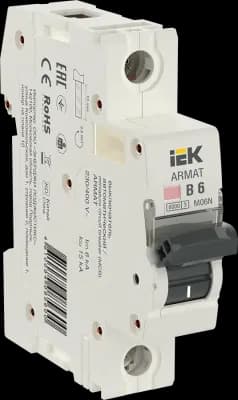 Автоматический выключатель IEK ARMAT M06N - 1P - 6A - B - 6kA - 1M - 400В