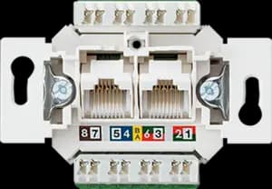 Розетка информационная RJ45 двойная категория 6a Jung UTP