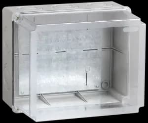 Коробка КМ41348 распаячная для о/п 240х195х165 мм IP55 (RAL7035, монт. плата, кабельные вводы 5 шт)