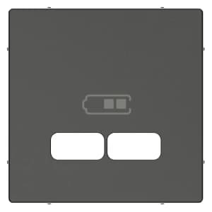 MERTEN, ЦЕНТРАЛЬНАЯ НАКЛАДКА для USB механизма 2,1А, АНТРАЦИТ, SM