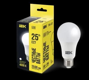 Лампа LED A80 шар 25Вт 230В 4000К E27 IEK