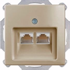 Розетки компьютерные (RJ-45) FMT ABB Basic 55 два выхода (шампань)