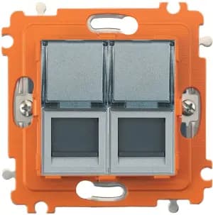Розетка информационная Axolute RJ45 двойная 6 UTP (алюминий)