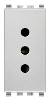 Розетка 2P+T 10A G P12 ,серебро матовое