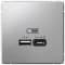 Зарядное устройство USB Schneider, USB-A (1.5A) + USB-C (3A, 45Вт) (Алюминий)