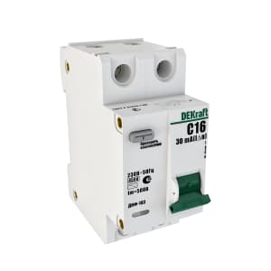 Дифференциальный автомат (АВДТ) Dekraft ДИФ-103 - 1P+N - 6A - AC - 30mA - тип C - 4.5kA
