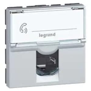 Розетка информационная Legrand Mosaic (алюминий)