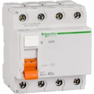 Устройство защитного отключения (УЗО/ВДТ) Schneider Electric Домовой (ВД 63) - 4P - 40A - AC - 30mA