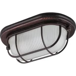 НБО 04-60-022  220V 60Вт  Е27 IP54 дерево, орех, овал, с решеткой