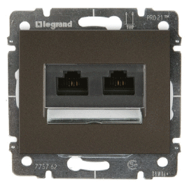 Розетки компьютерные (RJ-45) двойные Legrand Galea Life (темная бронза)