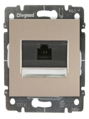 Розетка RJ45 - 1 разъем Кат.5e с лицевой панелью Legrand Galea Life (титан)