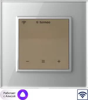 Wi-Fi Терморегулятор Terneo SX для рамки LIVOLO с сенсорным управлением, внешний датчик температуры, бежевый (механизм) / Рамка Livolo, 1 пост (Серый)