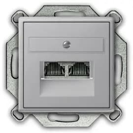 Розетки компьютерные (RJ-45) двойные Gira System 55 (Алюминий)