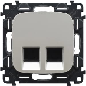 Розетка двойная RJ45 Кат.5е UTP Valena Allure (жемчуг)
