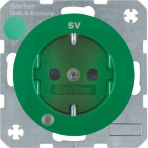 Штепсельная розетка SCHUKO с контрольной лампой, R.1/R.3, цвет: зеленый