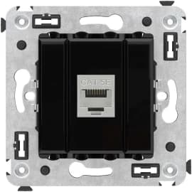 Розетки компьютерные (RJ-45) одинарные без шторки DKC Avanti (Чёрный квадрат)