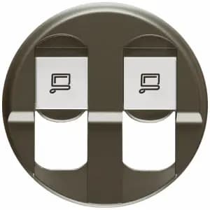 Лицевая панель Celiane для двойной информационной розетки RJ-45, графит