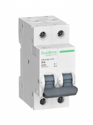 Автоматический выключатель Systeme City9 - 2P - 16A - B - 4.5kA - 2M