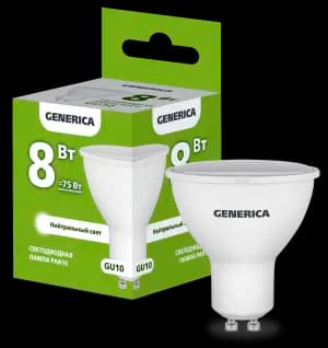 Лампа LED PAR16 софит 8Вт 230В 4000К GU10 GENERICA