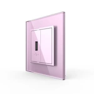 Зарядное устройство USB Livolo в сборе с рамкой, USB A, 2.1A, 2.1A (Розовый)