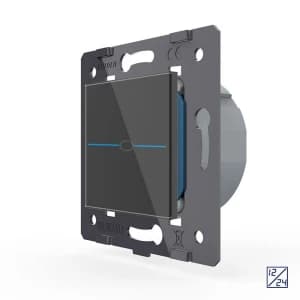 Одноклавишный сенсорный выключатель Livolo Quadro 12/24В, цвет черный (механизм)