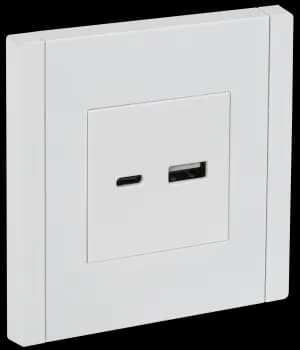 Зарядное устройство USB IEK, USB-A+C, 18Вт, 3.1A (белый)