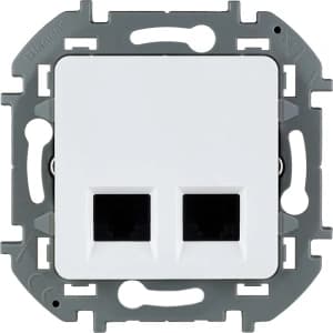 Розетка информационная RJ45 двойная категория 5e (Белый) UTP