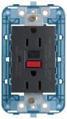 Двойная розетка 2P+T 15 A, американский стандарт с GFCI, серая