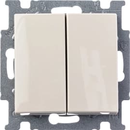 Выключатели двухклавишные ABB Basic 55 (Слоновая кость)