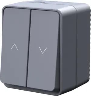 ATLASDESIGN PROFI IP54 2-клавишный ВЫКЛЮЧАТЕЛЬ ДЛЯ ЖАЛЮЗИ, 2хсх.4, АНТРАЦИТ