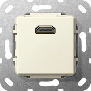 Розетка HDMI System 55 со штекерным креплением (Слоновая кость)